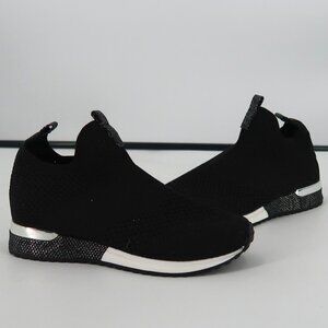 Urban Sport Women's Black White Silver Pull on Sneakers Size 7 NWT